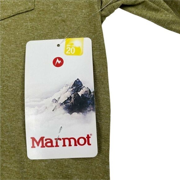 Marmot Allie Long Sleeve Shirt Roll Tab Sleeve Green NEW - Picture 5 of 11